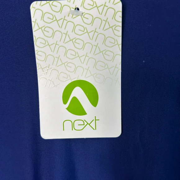 NEXT Blue Geometric Pattern Swim Long Sleeve Rash Guard NWT Size Medium - Picture 5 of 6